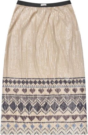 Munthe Midi Rokken - Dames - Midirokken - Beige - S - Rokken