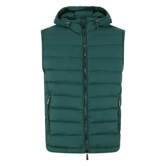 Moorer Vests, male, Green, Size: M Winter Gilet with Hood