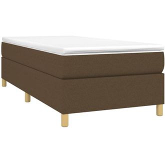vidaXL Estructura de cama sin colchón tela marrón oscuro 100x200 cm Vidaxl