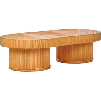 Beliani Beliani - Tavolino da giardino in rattan 150 x 70 cm Legno chiaro Airole