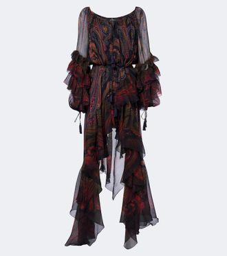 Etro Printed silk chiffon gown
