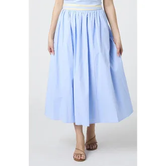 French Connection Cotton Poplin Maxi Skirt in Cashmere Blue at Nordstrom Rack, Size X-Small