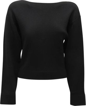 Pinko Chiarificazione Wolle Blend Trui - Dames - Ronde hals truien - Zwart - S - Wol - Truien & Vesten