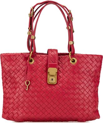 Bottega Veneta Pre-owned Womens Intrecciato Tote Bag - Poppy Leather - One Size