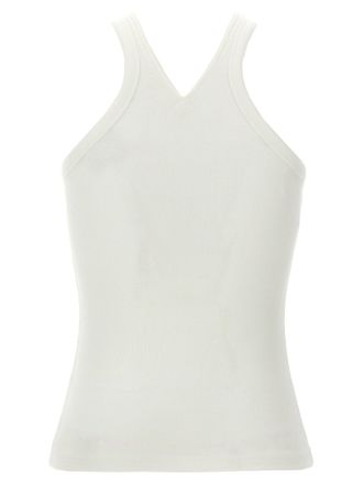 Courr&egrave;ges Ribbed Cotton Criss-Cross Tank Top - White