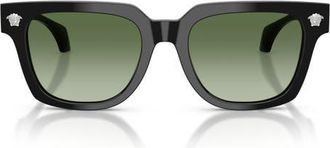 Versace 52mm Square Sunglasses in Black /Green Gradient at Nordstrom