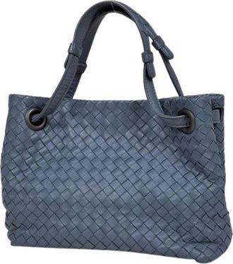 Bottega Veneta Pre-owned Tote Bags, female, Blue, Size: ONE SIZE Pre-owned Intrecciato Handbag