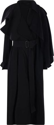 Yohji Yamamoto Jas met ceintuur - Zwart