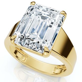 Pompeii3 Certified 6Ct Emerald Cut Stephanie Diamond Engagement Ring 14k Gold Lab Grown
