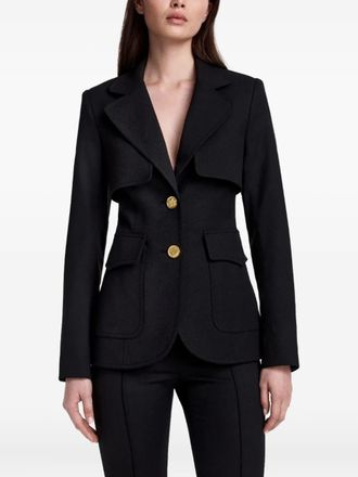 Smythe storm-flap buttoned blazer - women - Elastane/Viscose/Polyester/Viscose/Acetate - 10 - Black