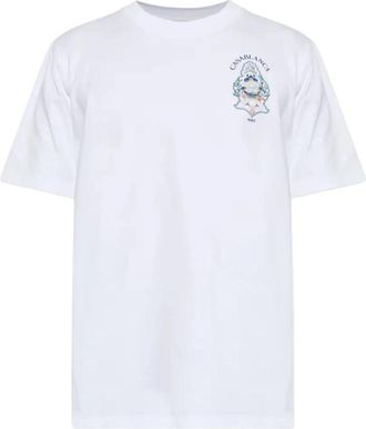 Casablanca Logo-print T-shirt - Heren - T-shirts - Wit - 2XL - Katoen - Tops