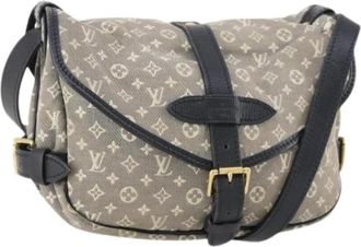 Louis Vuitton Pre-owned Cross Body Bags, female, Gray, Size: ONE SIZE Pre-owned Saumur PM Shoulder Bag