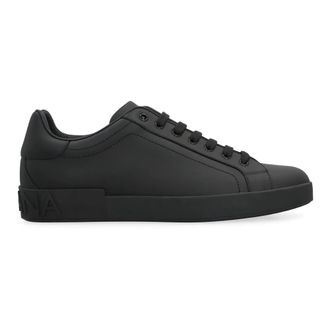 Dolce & Gabbana Schoenen, Heren, Zwart, 45 EU, Leer, Portofino Sneakers