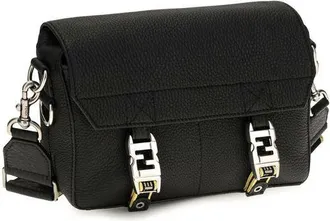 Fendi Mens Black Calf Leather Bos Taurus Shoulder Bag