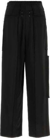 Maison Margiela Satin Wide-Leg Trousers - Black