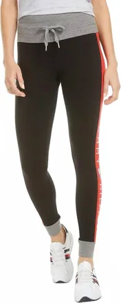 Tommy Hilfiger Side Striped Jogger Pants In Black
