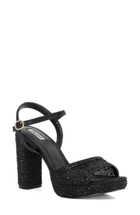 Dune London Mesmerizing Ankle Strap Platform Sandal in Black at Nordstrom, Size 6.5Us