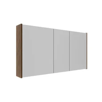 Saniclass Holz Atelier Spiegelkast - 120x63x16cm - inclusief zijpanelen - Walnut pure