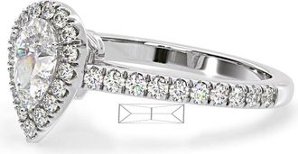 The Diamond Store Diana GIA Diamond Pear Halo Engagement Ring Platinum 1.35ct G/SI2