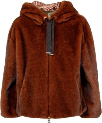 Herno Bomber in morbida ecopelliccia - - Jackets - Donna - Marrone - M