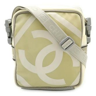 Chanel Vintage, unisex, Beige, ONE Size, Nylon, Pre-owned Nylon Cross Body Tas