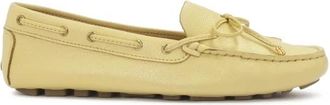 Kazar Gele mocassins met een bandje op een gestikte zool - Dames - Bootschoenen - Geel - 38 1/2 EU - Leer - Schoenen
