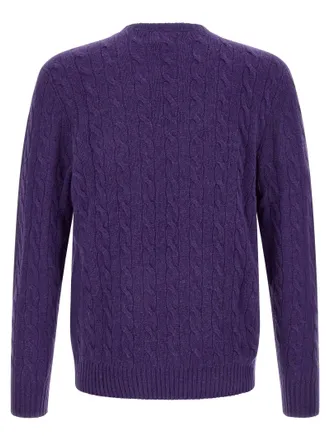 Polo Ralph Lauren Braided Wool and Cashmere Sweater - Purple