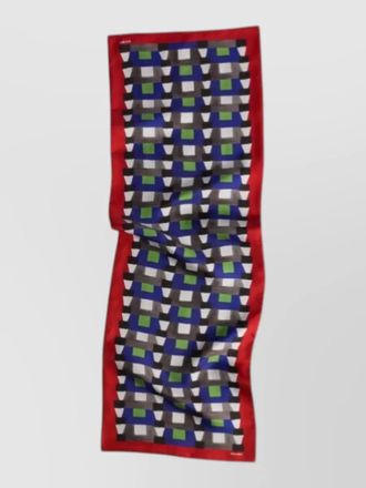 Miu Miu rectangular foulard geometric pattern contrast border