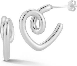 Glaze Jewelry Tube Heart Huggie Hoop Earrings in Silver at Nordstrom Rack