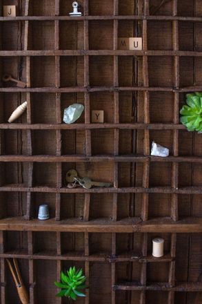 Kalalou Antique Wooden Printers Tray