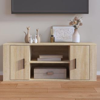 Berkfield Home TV Cabinet Sonoma Oak 100x35x40 cm Engineered Wood in Brown | Size: 100 x 35 x 40 cm