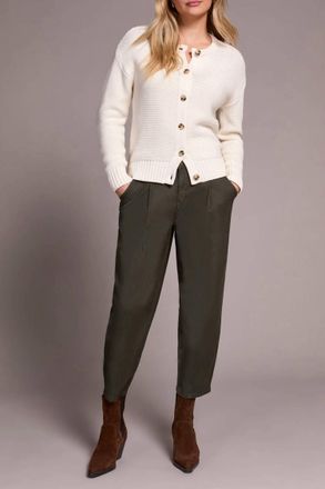 Tribal Button Front Cardigan In Eggshell