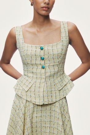 Nocturne Button Accessory Tweed Bustier in Multi-Colored at Nordstrom, Size X-Small