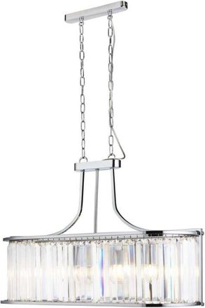 Searchlight Victoria - 5 Barra de luces colgante, cromada, con vidrio, E27 - Searchlight