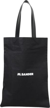 Jil Sander Leren Handvat Tote Tas - Dames - Shoppers - Zwart - ONE Size - Leer - Tassen