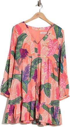 Tori Richard Garden Island Hana Long Sleeve Dress in Peach at Nordstrom Rack, Size 14