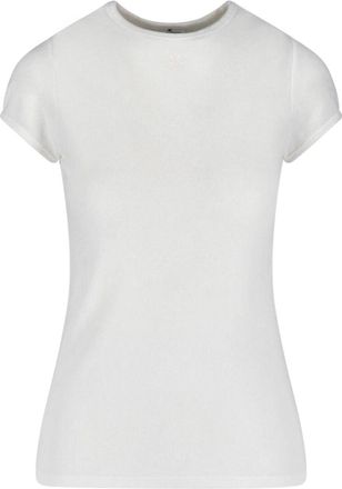 Courr&egrave;ges White Baby Spongy Embroidered Viscose T-Shirt