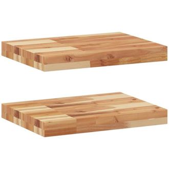 vidaXL Estante Flotante 2 Uds Madera Acacia Acabado Aceite 60x30x4 Cm Vidaxl