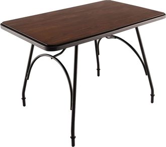 Costway Costway - Mesa De Comedor, Mesa Cocina Rectangular Para 4 Personas, Mesa De Bar Con Encimera De Madera, Estilo Industrial, Marr&oacute;n R&uacute;stico, Para Sal&oacute;n 