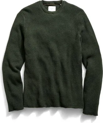 Billy Reid Martin Mini Waffle Crewneck Cotton & Cashmere Sweater in Rosin at Nordstrom, Size Xx-Large