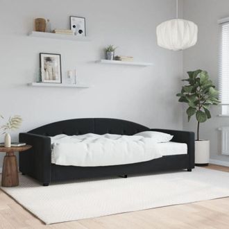 vidaXL Divano Letto con Materasso Nero 90x190 cm in Velluto - Vidaxl