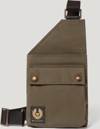 Belstaff Trialmaster Crossbody Bag Unisexs Waxed Cotton Faded Olive Size One Size