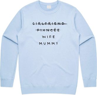 Sanfran Clothing Girlfriend Wife Mummy Top Baby New Mum Pregnancy Pregnant Maternity Expecting Jumper Sweater Medium/Light Blue