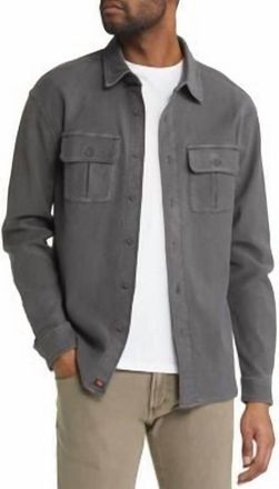 The Normal Brand Tailored Terry Shirt Jacket In Steel