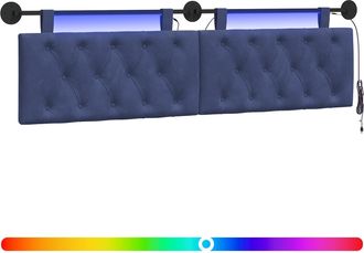 vidaXL Cabecero Colgante Con Luz Led Azul Polic&iacute;a Terciopelo Vidaxl