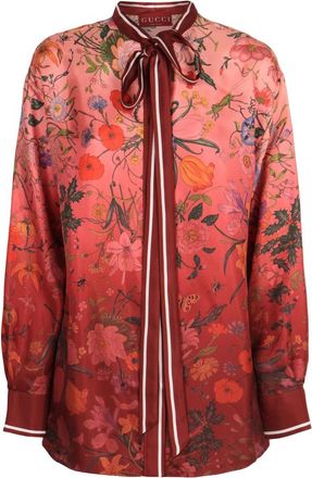Gucci Printed Silk Shirt - Dames - Overhemden - Veelkleurig - S - Overhemden