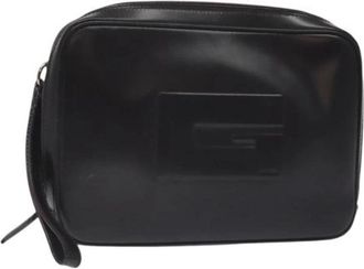 Gucci Pre-owned Leather clutches - Dames - Vintage Clutch - Zwart - ONE Size - Leer - Vintage