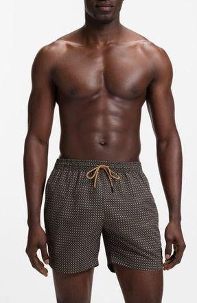 BOSS Vibe Swim Trunks in Black at Nordstrom, Size Large