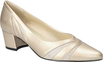 Easy Street Lizbeth Block Heel Pump in Champagne-Sparkle at Nordstrom, Size 6.5