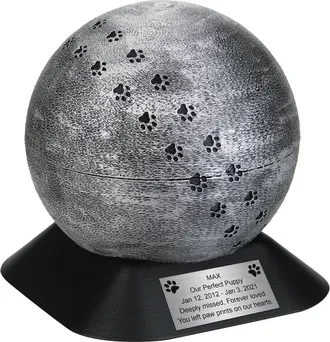 OEM Urna Funeraria Plateada Para Mascotas Con Huellas De Patas Urna Funeraria Plateada Para Mascotas Con Huellas De Patas